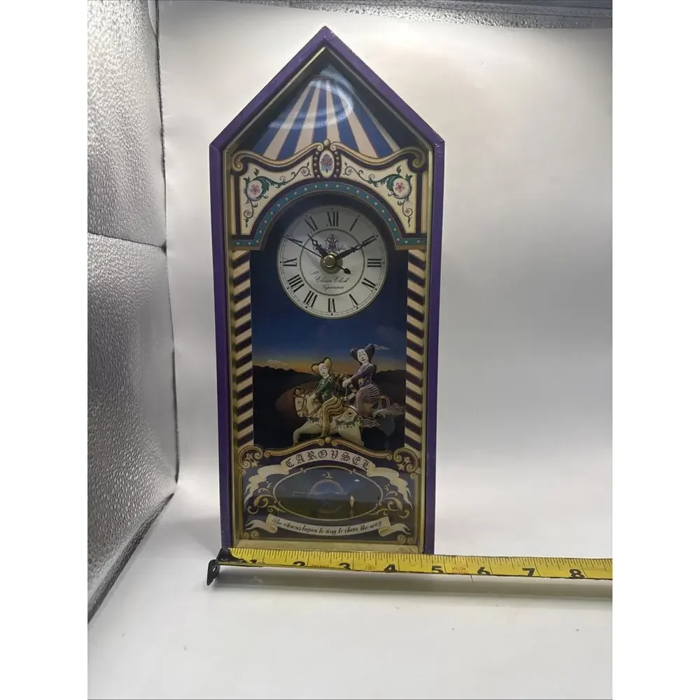 Vintage Sankyo Carousel Clown Clock Clair Lune Musical Taiwan 11-038 Works *